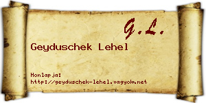 Geyduschek Lehel névjegykártya